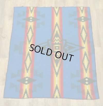 画像1: PENDLETON ウールラグ ネイティブ柄 140cm x 125cm USA製 (USED)