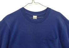 他の写真1: 70'S BVD コットン100% シングルステッチ 耳付きポケット 半袖 Tシャツ フェードネイビー USA製 (VINTAGE)