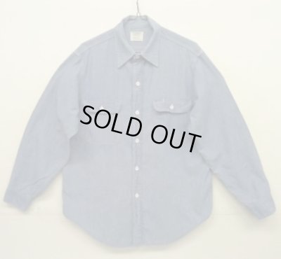 画像1: 70'S BIG MAC コットン100% シャンブレーシャツ ブルー USA製 (VINTAGE)