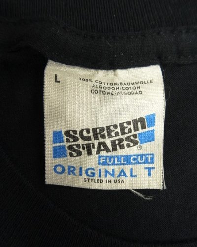 画像2: 90'S SCREEN STARS コットン100% シングルステッチ 半袖 Tシャツ ブラック アイルランド製 (DEADSTOCK)