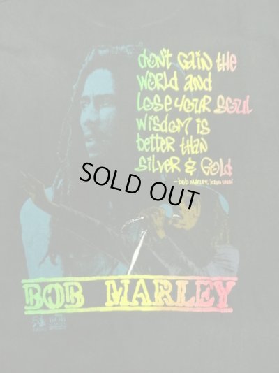 画像2: 90'S BOB MARLEY 両面プリント シングルステッチ 半袖 Tシャツ ブラック USA製 (VINTAGE)