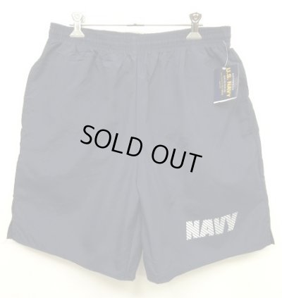 画像1: アメリカ軍 US NAVY "M.J.SOFFE製" ナイロン トレーニングショーツ ネイビー USA製 (DEADSTOCK)