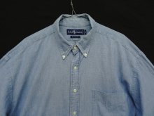 他の写真1: 90'S RALPH LAUREN "THE BIG SHIRT" 裾ロゴ刺繍 シャンブレー BDシャツ ブルー (VINTAGE)