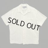 90'S RALPH LAUREN "ANDY CAMP"  ジャガード 半袖 オープンカラーシャツ ホワイト (VINTAGE)