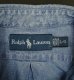 画像2: 90'S RALPH LAUREN マチ付き シャンブレー 三点留めボタンダウンシャツ ブルー (VINTAGE) (2)