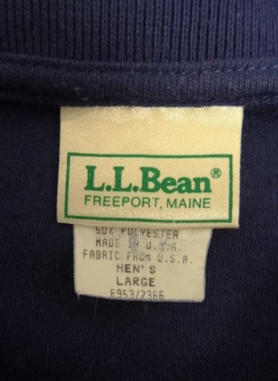 画像2: 80'S LL Bean シングルステッチ 長袖 ポロシャツ ネイビー USA製 (VINTAGE)