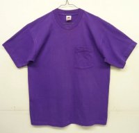 90'S FRUIT OF THE LOOM シングルステッチ 耳付きポケット 半袖 Tシャツ グレープ USA製 (VINTAGE)