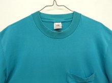 他の写真1: 90'S FRUIT OF THE LOOM シングルステッチ 耳付きポケット 半袖 Tシャツ ターコイズ USA製 (VINTAGE)