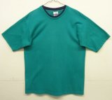 90'S PRO SPIRIT ダブルネック＆スリーブ 半袖 Tシャツ ティール/ネイビー USA製 (VINTAGE)