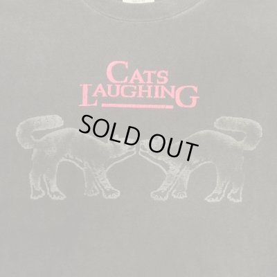 画像3: 90'S CATS LAUGHING シングルステッチ 半袖 Tシャツ フェードブラック USA製 (VINTAGE)