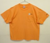 90'S at&t "BAYSIDE製" ポケット付き 半袖 Tシャツ シャーベットオレンジ USA製 (VINTAGE)