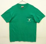 80'S PARK TYATT "HANES製" シングルステッチ ポケット付き 半袖 Tシャツ グリーン USA製 (VINTAGE)