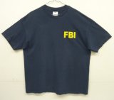 90'S FBI 両面プリント 半袖 Tシャツ ネイビー (VINTAGE)
