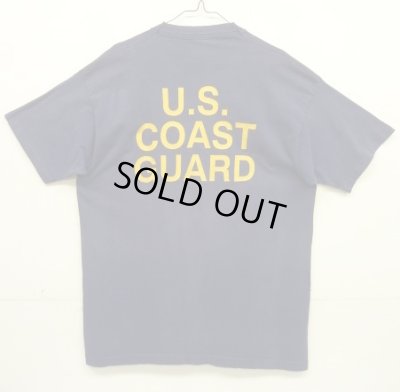 画像4: 90'S US COAST GUARD シングルステッチ 両面プリント 半袖 Tシャツ フェードネイビー USA製 (VINTAGE)