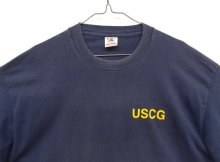 他の写真1: 90'S US COAST GUARD シングルステッチ 両面プリント 半袖 Tシャツ フェードネイビー USA製 (VINTAGE)