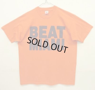 画像1: 90'S BEAT MIAMI シングルステッチ Tシャツ オレンジ USA製 (VINTAGE)