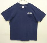 90'S KELLY'S シングルステッチ 両面プリント ポケット付き Tシャツ ネイビー USA製 (VINTAGE)