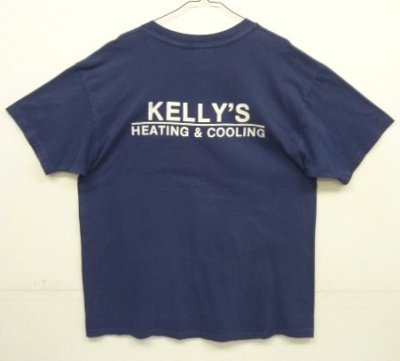 画像4: 90'S KELLY'S シングルステッチ 両面プリント ポケット付き Tシャツ ネイビー USA製 (VINTAGE)