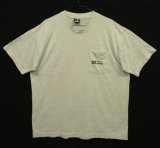 90'S L&M PAVING INC シングルステッチ 両面プリント ポケット付き Tシャツ アッシュグレー USA製 (VINTAGE)