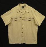 HAGGER リネン/レーヨン 半袖 オープンカラーシャツ ベージュ (USED)