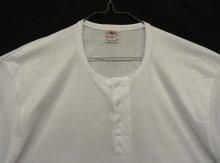 他の写真1: 50'S RACE BRAND 袖リブ付き シングルステッチ ヘンリーネック Tシャツ ホワイト (DEADSTOCK)