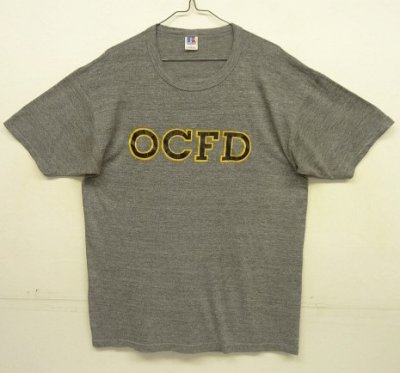 画像1: 90'S RUSSELL ATHLETIC "OCFD" シングルステッチ Tシャツ ヘザーグレー USA製 (VINTAGE)