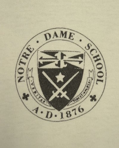 画像5: 90'S NOTRE DAME SCHOOL 両面プリント シングルステッチ Tシャツ ホワイト USA製 (VINTAGE)