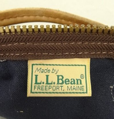 画像2: 80'S LL Bean キャンバス/レザー ダッフルバッグ ネイビー/オリーブ USA製 (VINTAGE)