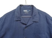 他の写真1: 90'S RALPH LAUREN "CLAYTON" リネン/コットン 半袖 オープンカラーシャツ ネイビー (VINTAGE)