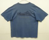 90'S PATAGONIA "THE FITZROY SKYLINE" 黒タグ 両面プリント 半袖 Tシャツ ブルー USA製 (VINTAGE)
