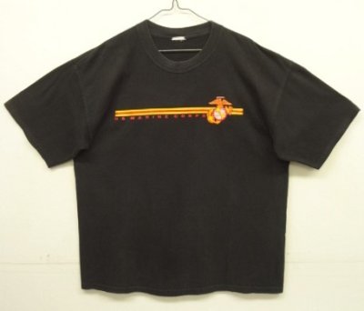 画像1: アメリカ軍 USMC 半袖 Tシャツ ブラック (VINTAGE)