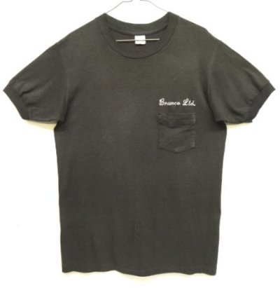 画像1: 90'S MARK'S WORK WAREHOUSE シングルステッチ 袖リブ付き ポケット付き Tシャツ ブラック カナダ製 (VINTAGE)