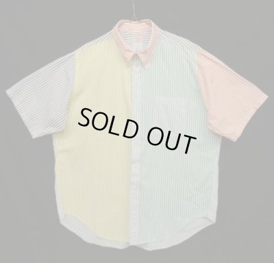 画像1: 90'S BROOKS BROTHERS "FUN SHIRT" ポプリン 半袖 BDシャツ クレイジーストライプ USA製 (VINTAGE)