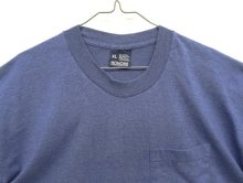 他の写真1: 90'S HONORS コットン/ポリ シングルステッチ 耳付きポケット 半袖 Tシャツ ヘザーブルー USA製 (VINTAGE)