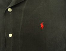 他の写真2: 90'S RALPH LAUREN ヘリンボーンツイル 半袖 オープンカラーシャツ ブラック (VINTAGE)