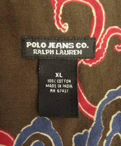 画像2: RALPH LAUREN "POLO JEANS" コットン 半袖 オープンカラーシャツ ブラウンベース総柄 (VINTAGE)