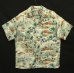 画像1: 60'S ALOHA SHIRT "三角タグ" レーヨン 半袖 オープンカラーシャツ 総柄 (VINTAGE) (1)