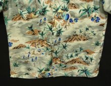 他の写真3: 60'S ALOHA SHIRT "三角タグ" レーヨン 半袖 オープンカラーシャツ 総柄 (VINTAGE)