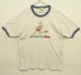 画像1: 80'S HANES "LITE NUT RUN" シングルステッチ 半袖 リンガーTシャツ ホワイト USA製 (VINTAGE) (1)