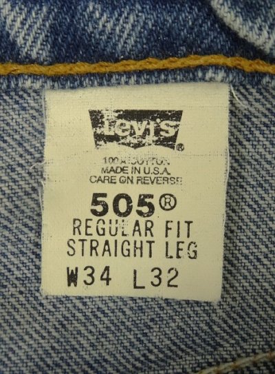 画像2: 90'S LEVIS 505 デニム インディゴ USA製 W34L32 (VINTAGE)