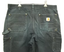 他の写真3: 90'S CARHARTT ダック ダブルニーペインターパンツ フェードブラック W36L30 USA製 (VINTAGE)