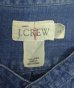 画像2: 90'S J.CREW 旧タグ リネン マチ付き バンドカラーシャツ インディゴ (VINTAGE) (2)