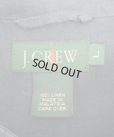 画像2: 90'S J.CREW 旧タグ リネン バンドカラーシャツ ダークネイビー (VINTAGE)