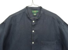 他の写真1: 90'S J.CREW 旧タグ リネン バンドカラーシャツ ダークネイビー (VINTAGE)