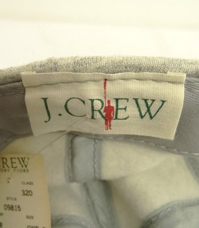 画像2: 90'S J.CREW 旧タグ スウェット/ツイル 6パネルキャップ アッシュグレー/バーガンディ (DEADSTOCK)