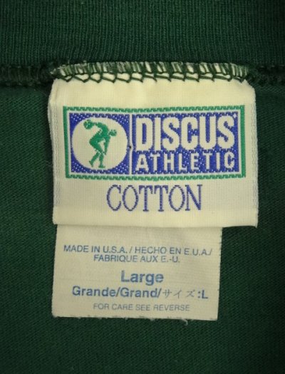 画像2: 90'S DISCUS ATHLETIC モックネック 長袖 Tシャツ ダークグリーン USA製 (VINTAGE)