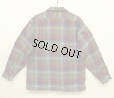 画像4: 70'S PENDLETON "BOARD SHIRT" ウール オープンカラーシャツ チェック柄 USA製 (VINTAGE)