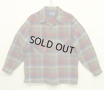 画像1: 70'S PENDLETON "BOARD SHIRT" ウール オープンカラーシャツ チェック柄 USA製 (VINTAGE)