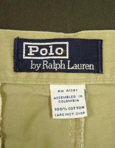 画像2: 90'S RALPH LAUREN ツープリーツ ダブルステッチ チノパンツ ベージュ (VINTAGE)