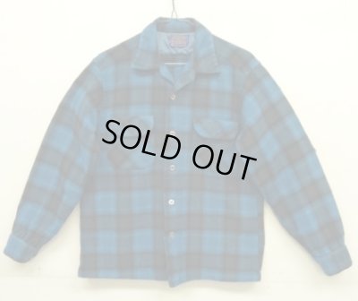 画像1: 60'S PENDLETON "BOARD SHIRT" ウール オープンカラーシャツ オンブレチェック USA製 (VINTAGE)